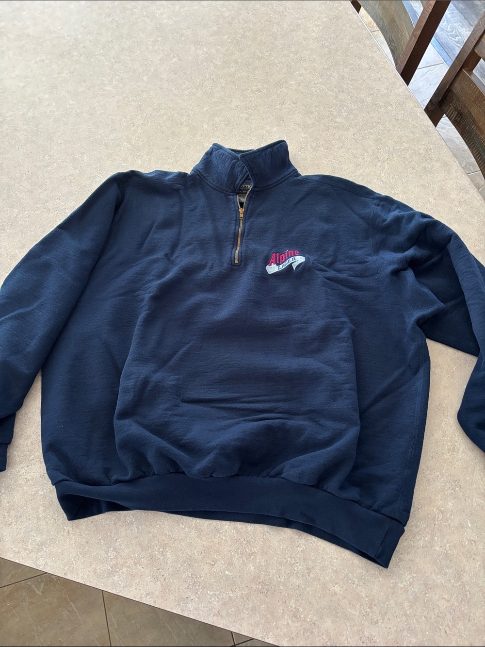 Alpine lager Navy Quarter-Zip Pullover Sweater Excellent condition